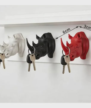 Creatieve Neushoornkop Wandhaak: Stijlvolle Sleutelhanger & Decoratieve Organizer