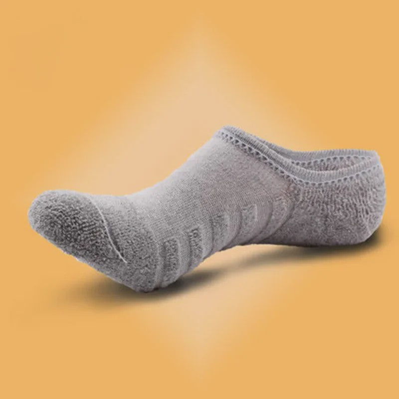 5 Paar Heren Invisible Sokken Katoen met Terry Bodem & Anti-Slip - Maat 41-45