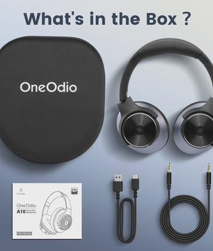 Oneodio A10 Draadloze Over-Ear Koptelefoon met Hybride ANC, Hi-Res Audio & 50u Batterijduur