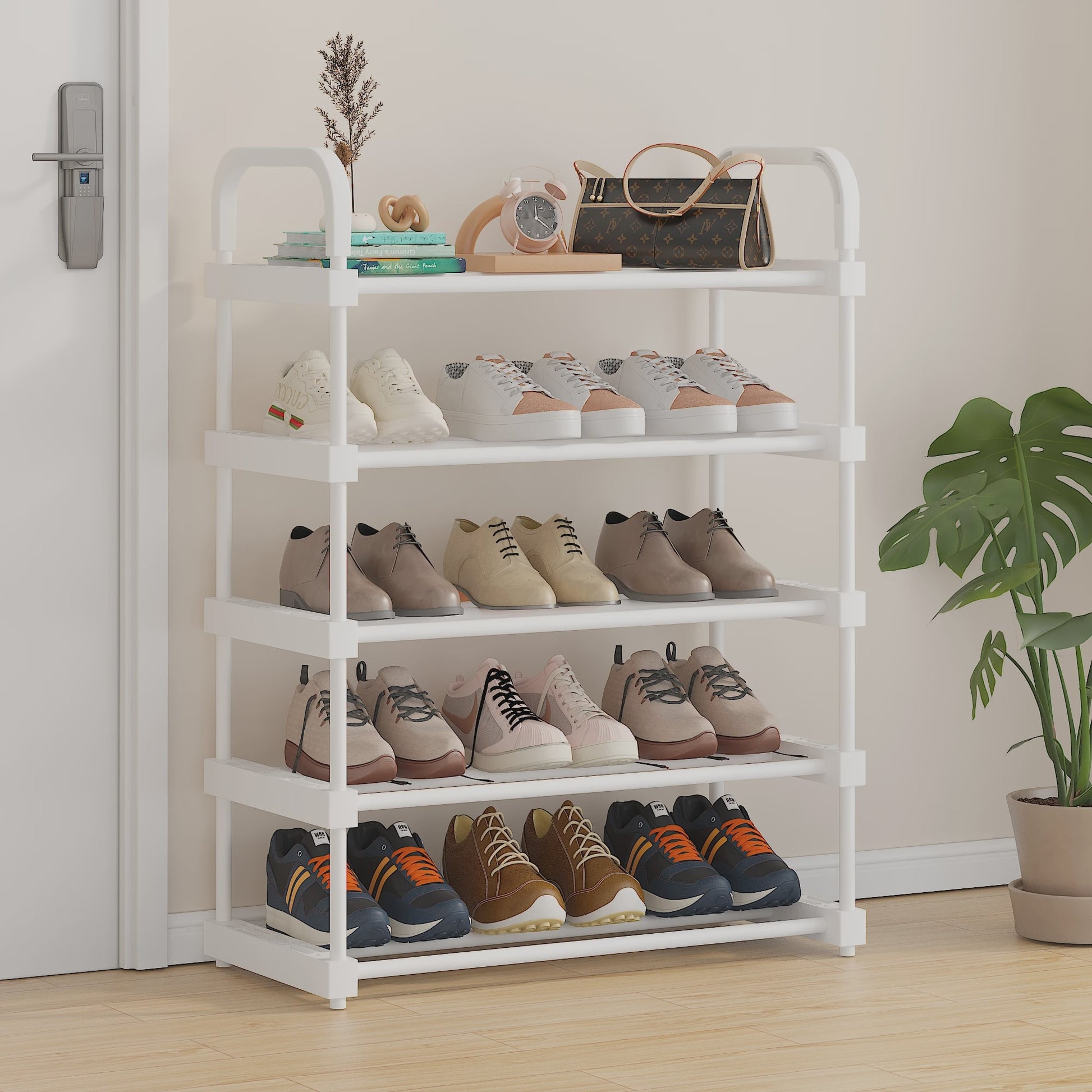Stapelbare Schoenenkast Organizer - 4 tot 7 Lagen, Wit