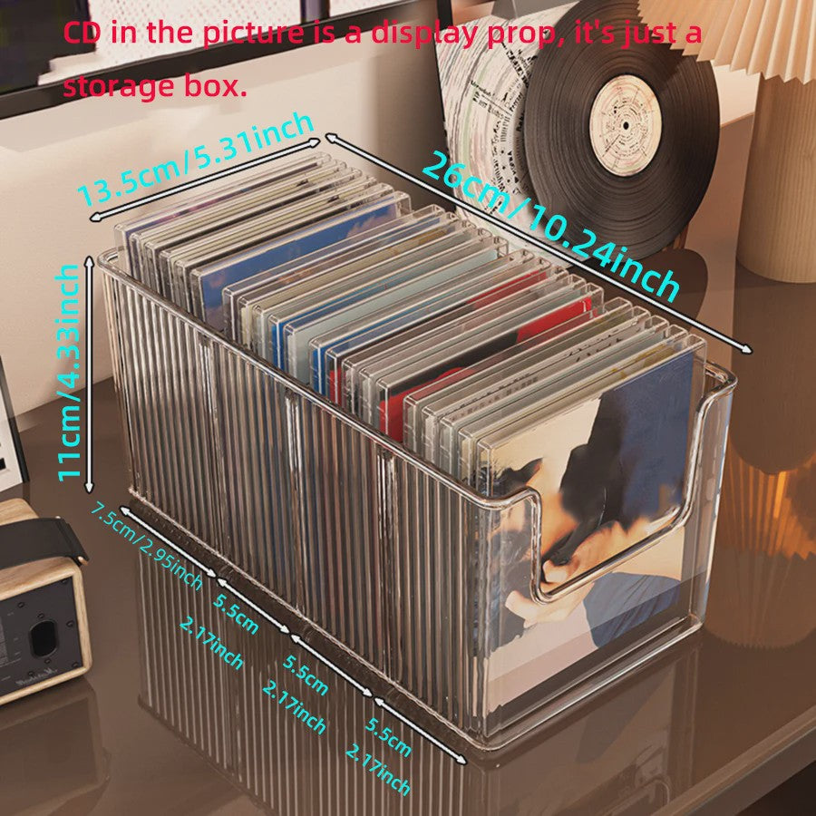 Stijlvolle Opbergbox voor CD's, Vinylplaten en Cassettebandjes - Desktop Organizer