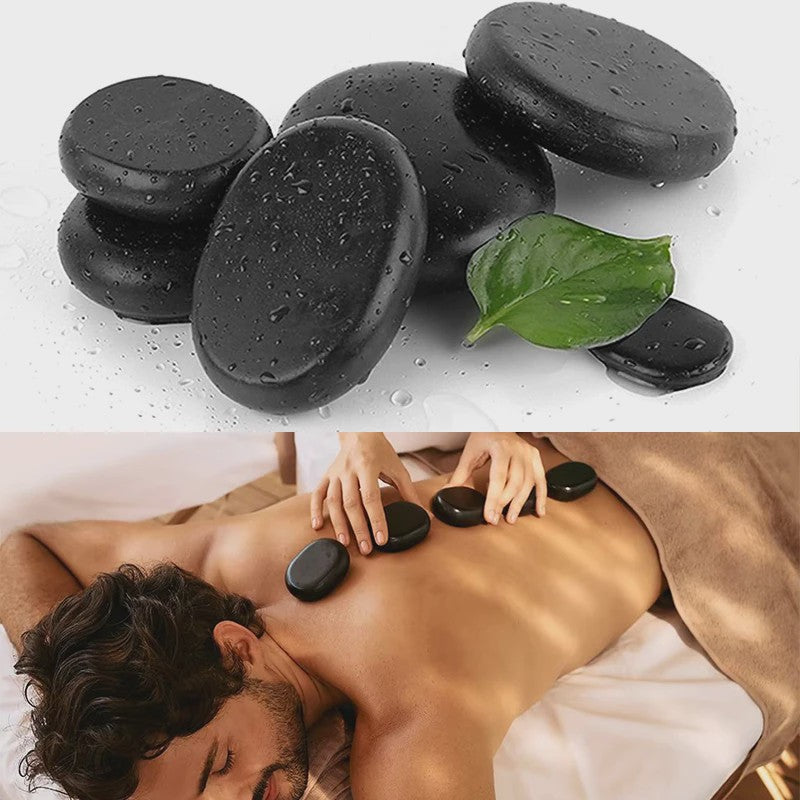 12 Pcs 4x6cm Spa hot Stone Beauty Stones Massage Lava Natural Stone Hot Relieve Stress RELAX jade massage set toe massage