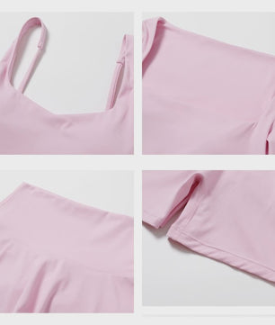 Dames Yoga Set 2-Delig: Sneldrogend Sportpak met Lange Mouwen Top en Hoge Taille Shorts