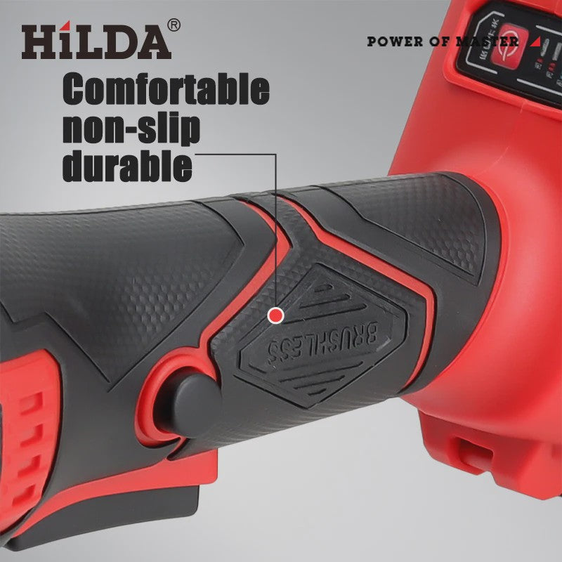 HILDA 125mm Accu Haakse Slijper - Krachtig en Snoerloos Polijsten