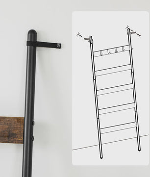 Stijlvolle Handdoekladder met 5 Niveaus en 4 Haken - Decoratief en Praktisch