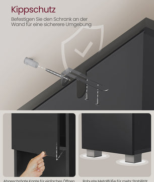 VASAGLE Hoge Badkamerkast met Lade, Open Vak en Verstelbare Planken - 30x30x170 cm