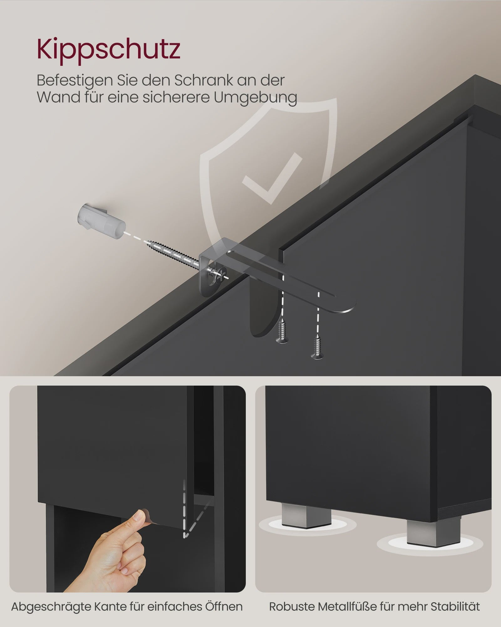 VASAGLE Hoge Badkamerkast met Lade, Open Vak en Verstelbare Planken - 30x30x170 cm
