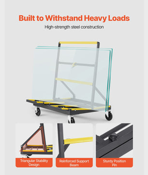Robuuste Gipsplatenkar met Spanband & Uitklapbaar Dek - 1800 lbs / 816 kg Capaciteit