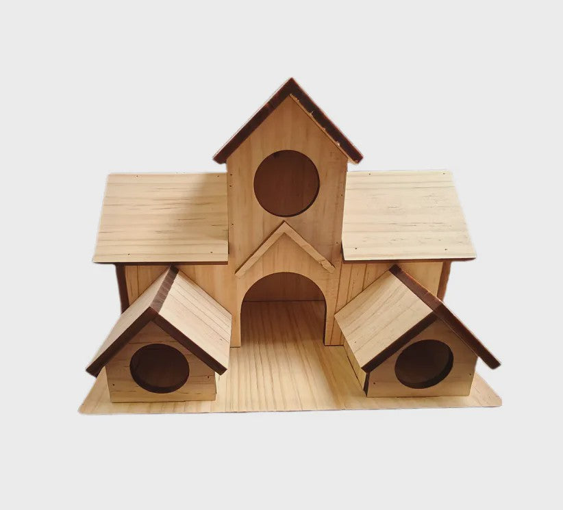 Groot Houten Vogelhuis voor Tuin & Binnenplaats - Handgemaakt Decoratie voor Tuinvogels