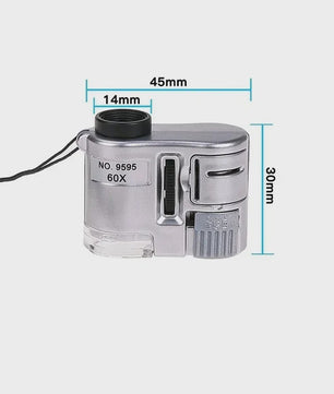 Mini Vergrootglas 60x met LED en UV Licht - Zakformaat Loupe voor Sieraden, Munten & Reparatie
