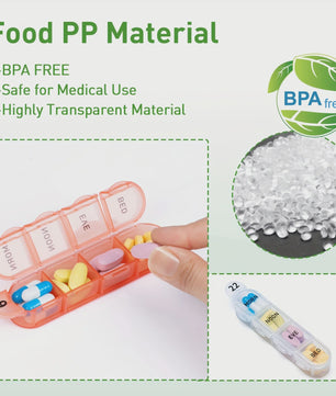 Maandelijkse Pillendoos Organizer AM/PM met 32 Grote Vakjes - Draagbaar & BPA-vrij