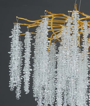Luxe Kristallen Kroonluchter met LED - Goudkleurig - Verstelbaar - Perfect voor Woon- en Slaapkamer