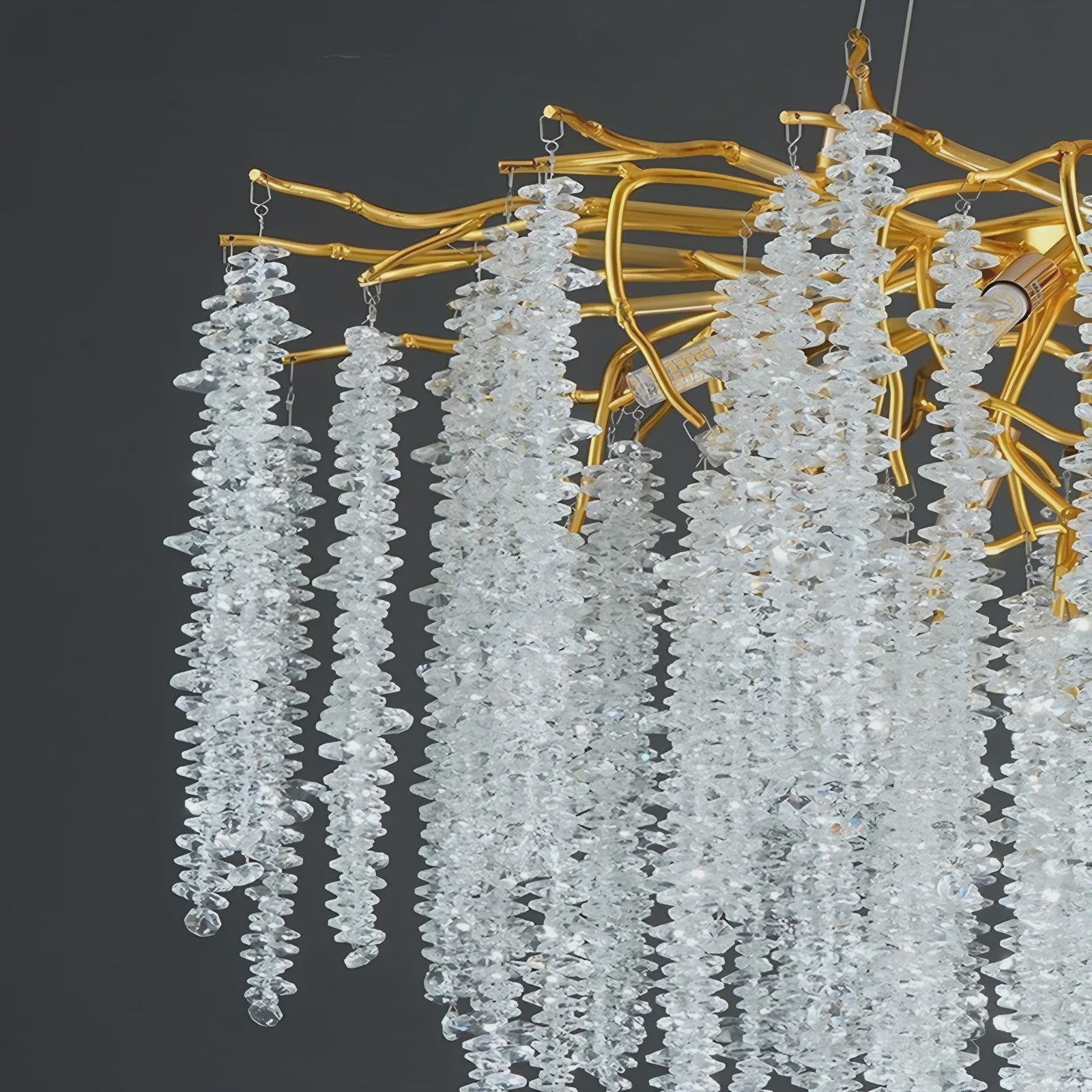 Luxe Kristallen Kroonluchter met LED - Goudkleurig - Verstelbaar - Perfect voor Woon- en Slaapkamer