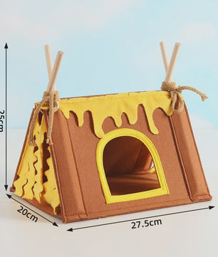 Dieren Tipi Tent - Schuilhuisje voor Konijn, Cavia, Hamster & Kleinvee
