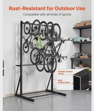 Fietsenrek voor 5 Fietsen - Carbon Staal - 136 kg Capaciteit - Verticale Fietsenstalling