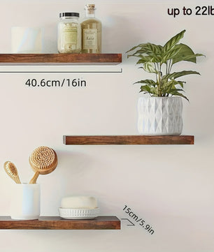 Zwevende Wandplank Massief Hout - Strak Design, Ruimtebesparend & Decoratief
