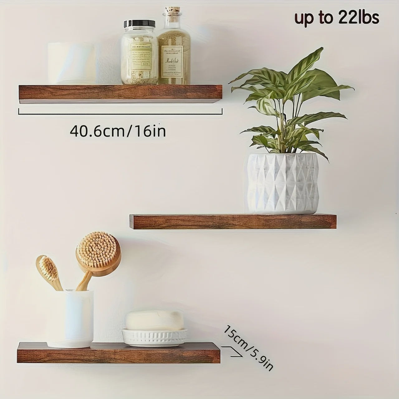 Zwevende Wandplank Massief Hout - Strak Design, Ruimtebesparend & Decoratief