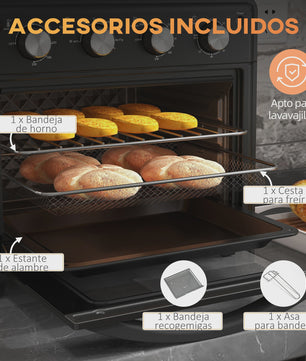Homcom Multifunctionele Tafeloven - 30L, 1600W, Zwart
