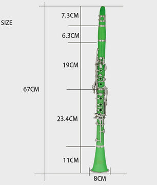 Groene Bb Klarinet 17 Toetsen - ABS Hars Houtblaasinstrument met Koffer & Rietjes