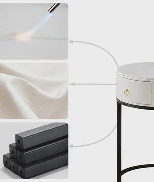 Kaptafel met LED Verlichting, Spiegel, Lade en Kruk - Modern Design
