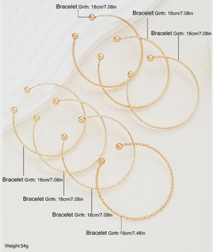 Set van 7 Gouden Punk Armbanden voor Dames - Streetwear & Goth Stijl