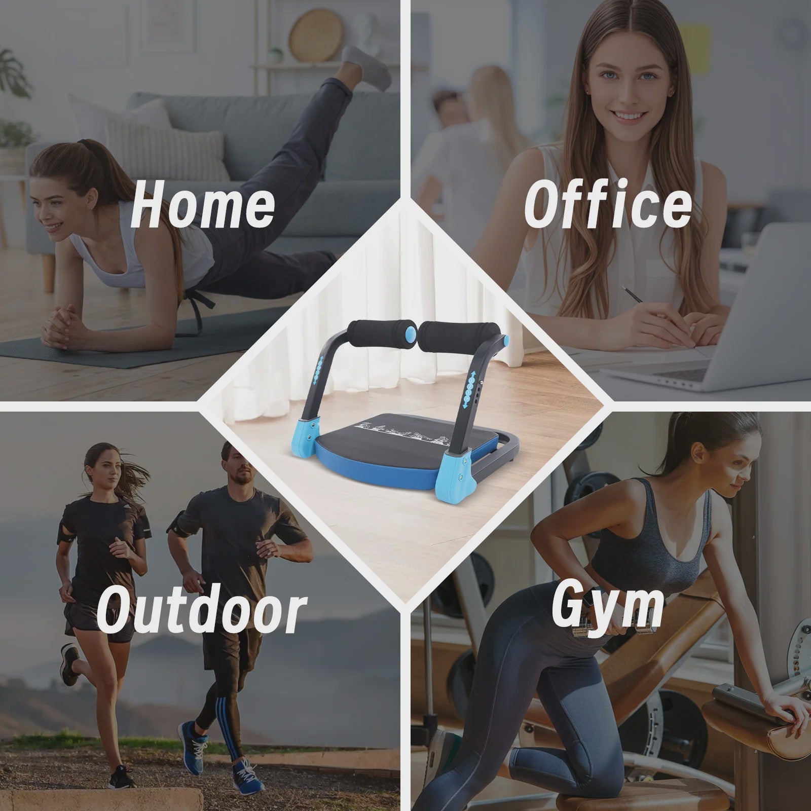 Opvouwbare Abdominal Machine - Multifunctioneel Fitnessapparaat voor Thuis & Kantoor (120kg)