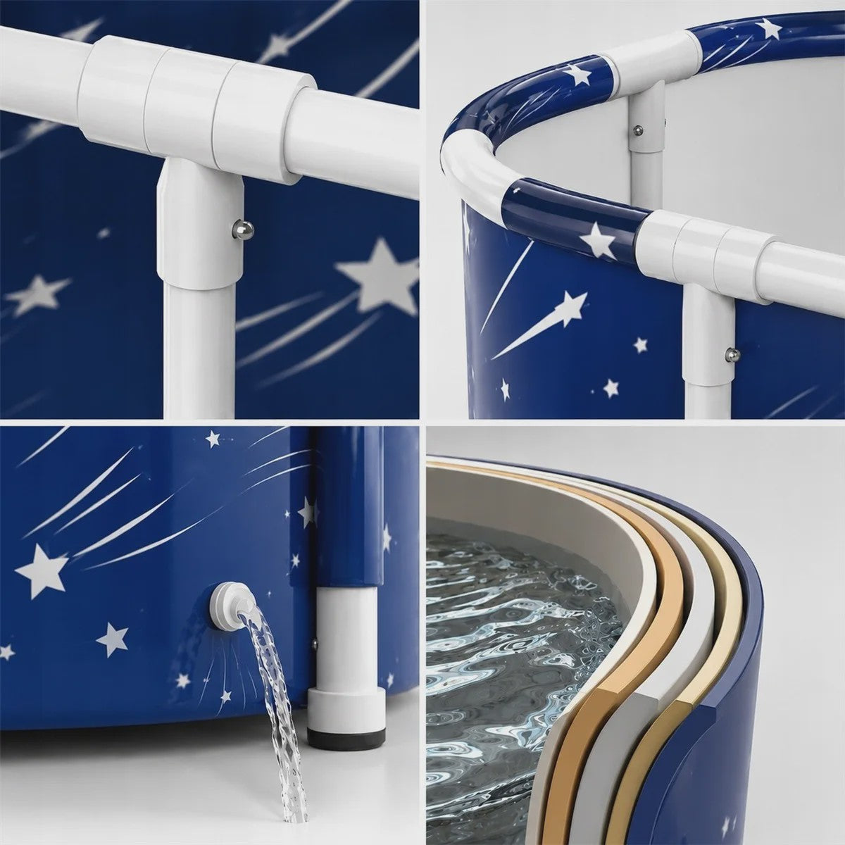 Opvouwbaar Bad voor Volwassenen - Draagbaar Home Spa Bad met Pomp & Kussen - 120cm