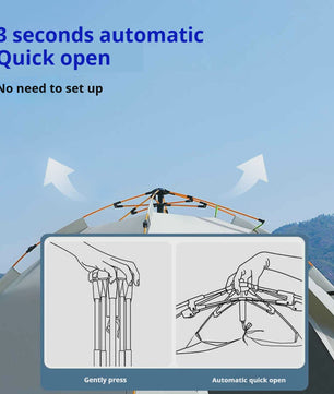 Automatische Pop-Up Tent voor 3-4 Personen - Snel Opzetbaar, Water- en Zonwerend