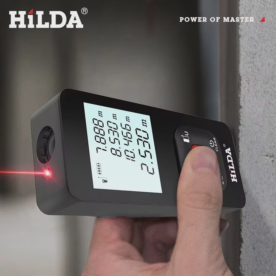 HILDA Laser Afstandsmeter - 50M, 100M, 120M - Precisie Bouwmeting & Meetinstrument