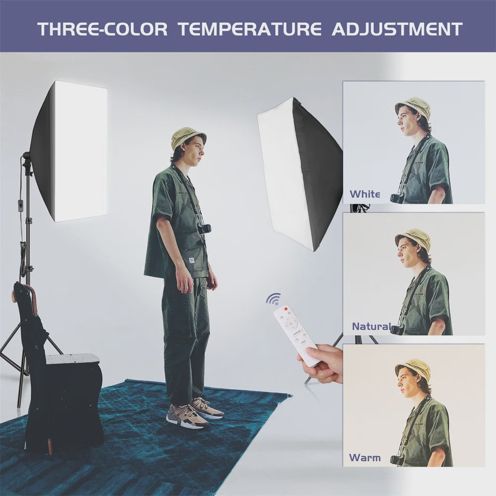 Professionele Softbox Verlichting Set 50x70cm voor Fotografie & Video (LED Bi-Color)