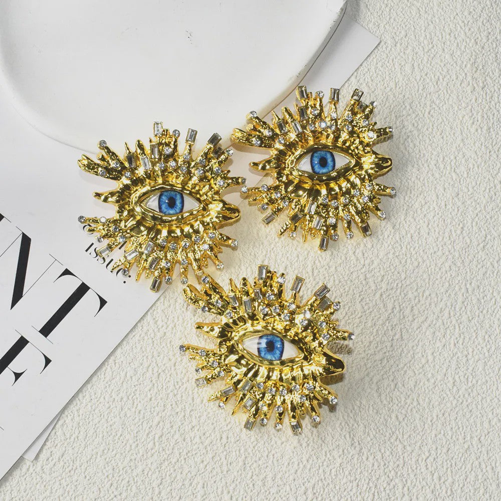 Gouden Baroque Oog Oorbellen - Statement Dames Sieraden