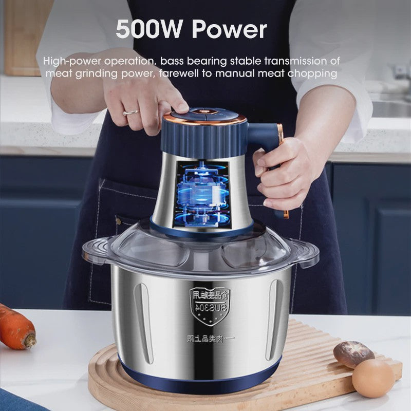 5L RVS Elektrische Vleesmolen & Keukenmachine - Multifunctionele Food Processor