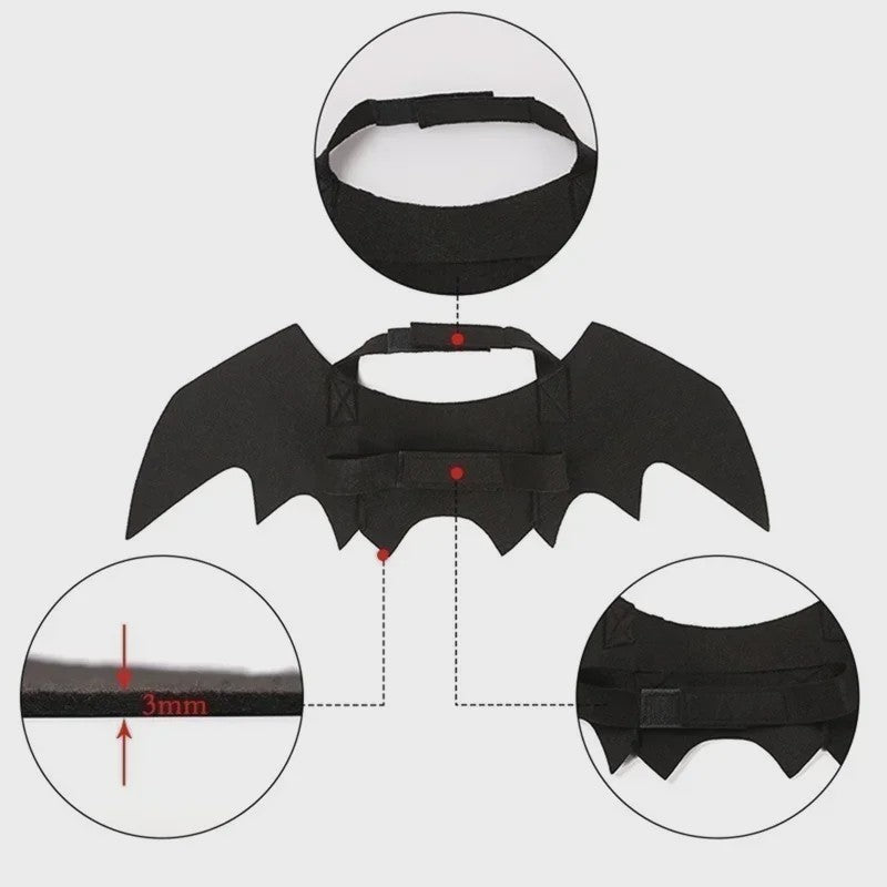Zwarte Vleermuisvleugels Kostuum voor Kat en Hond - Feestelijke Cosplay Outfit