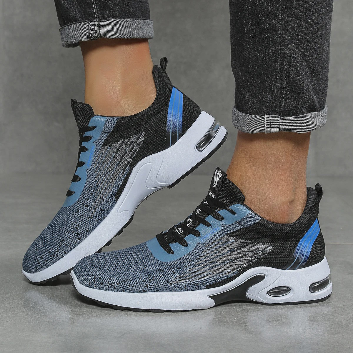 Heren Ademende Hardloopschoenen met Gebreid Mesh - Comfortabele Casual Schoenen voor Dagelijks Gebruik