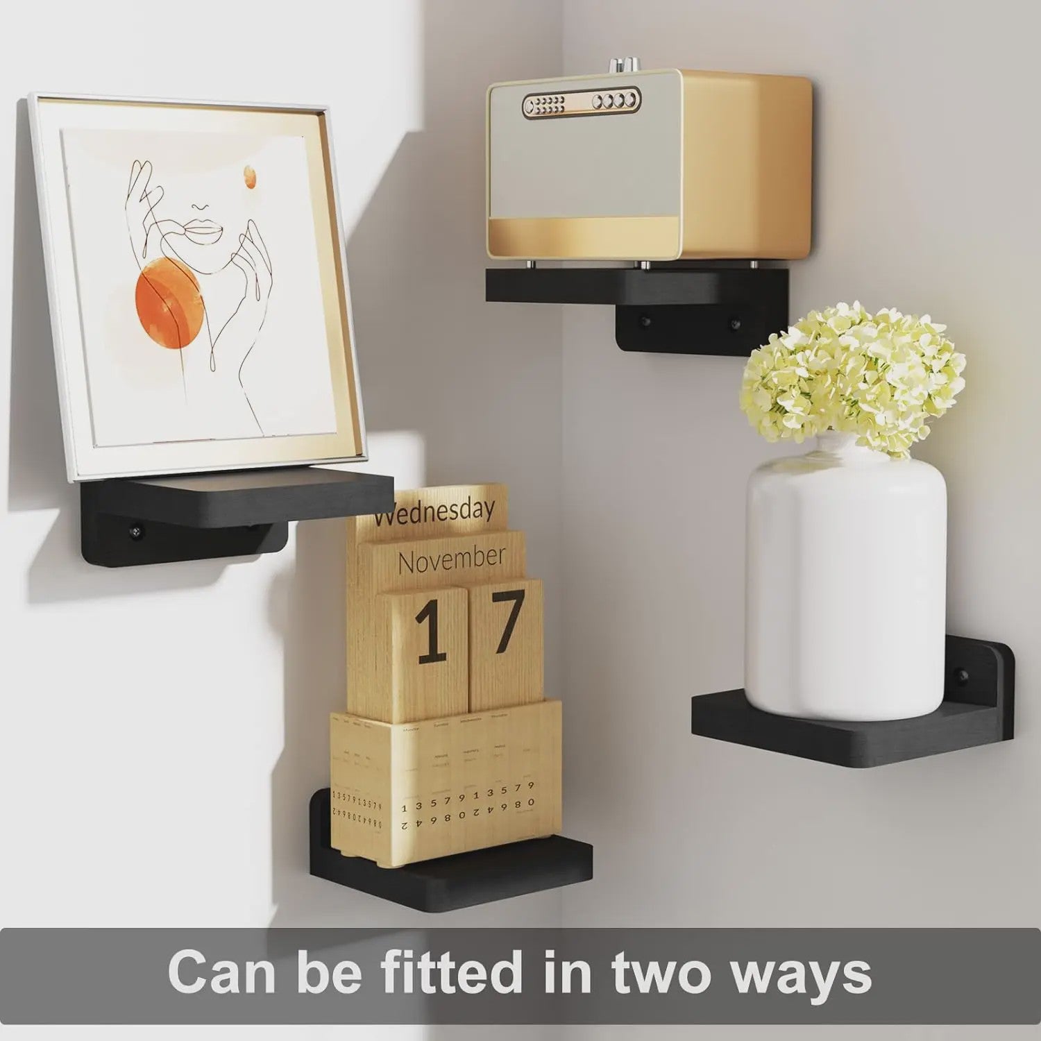 4x Kleine Drijvende Planken voor Wandmontage - 5 Inch Houten Display Ledges - Decoratie voor Elke Kamer