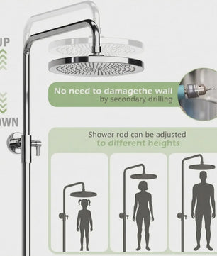 Thermostatische Douchekraan met Regendouche en Handdouche - Badkamer Douchesysteem