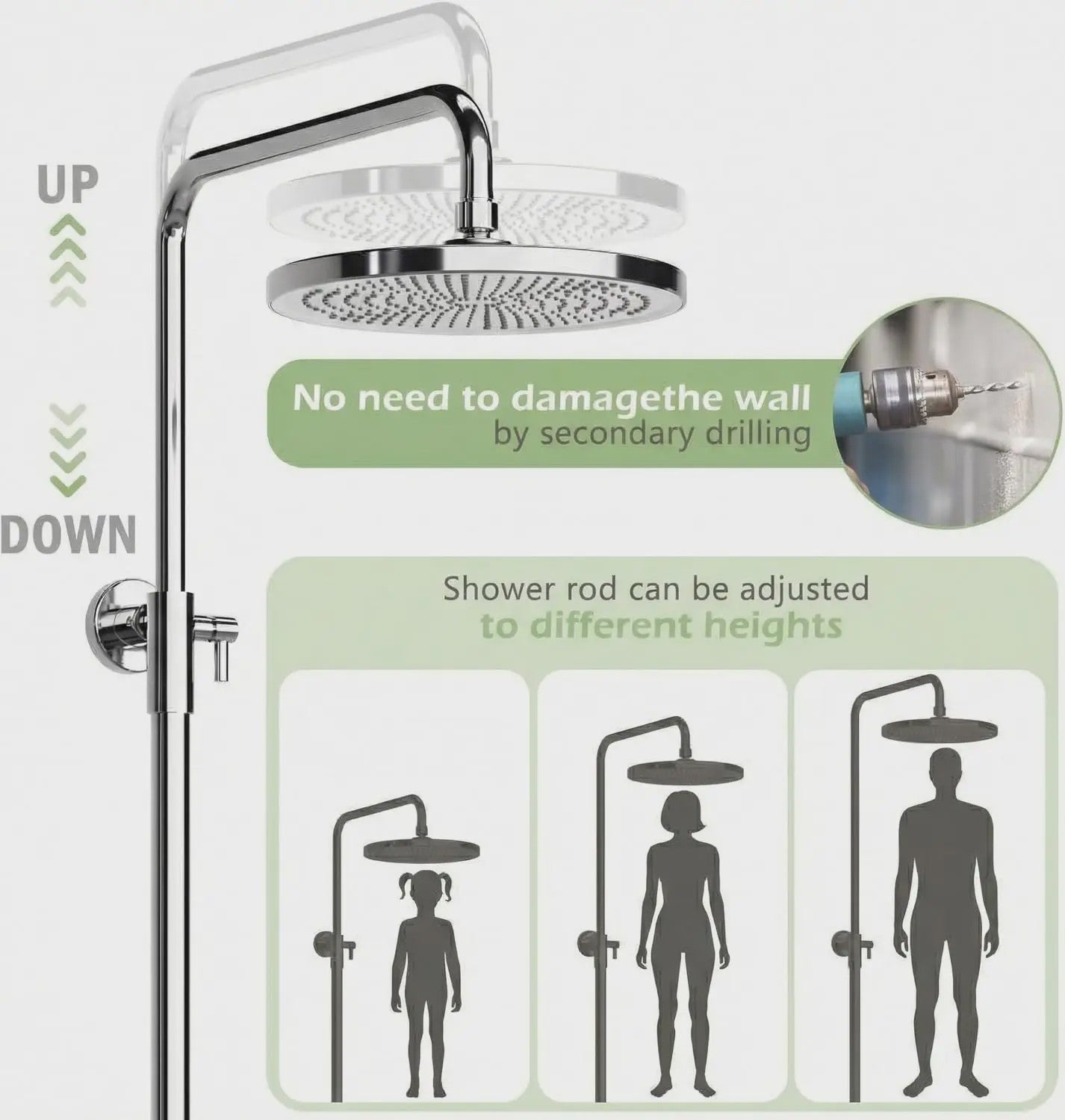 Thermostatische Douchekraan met Regendouche en Handdouche - Badkamer Douchesysteem