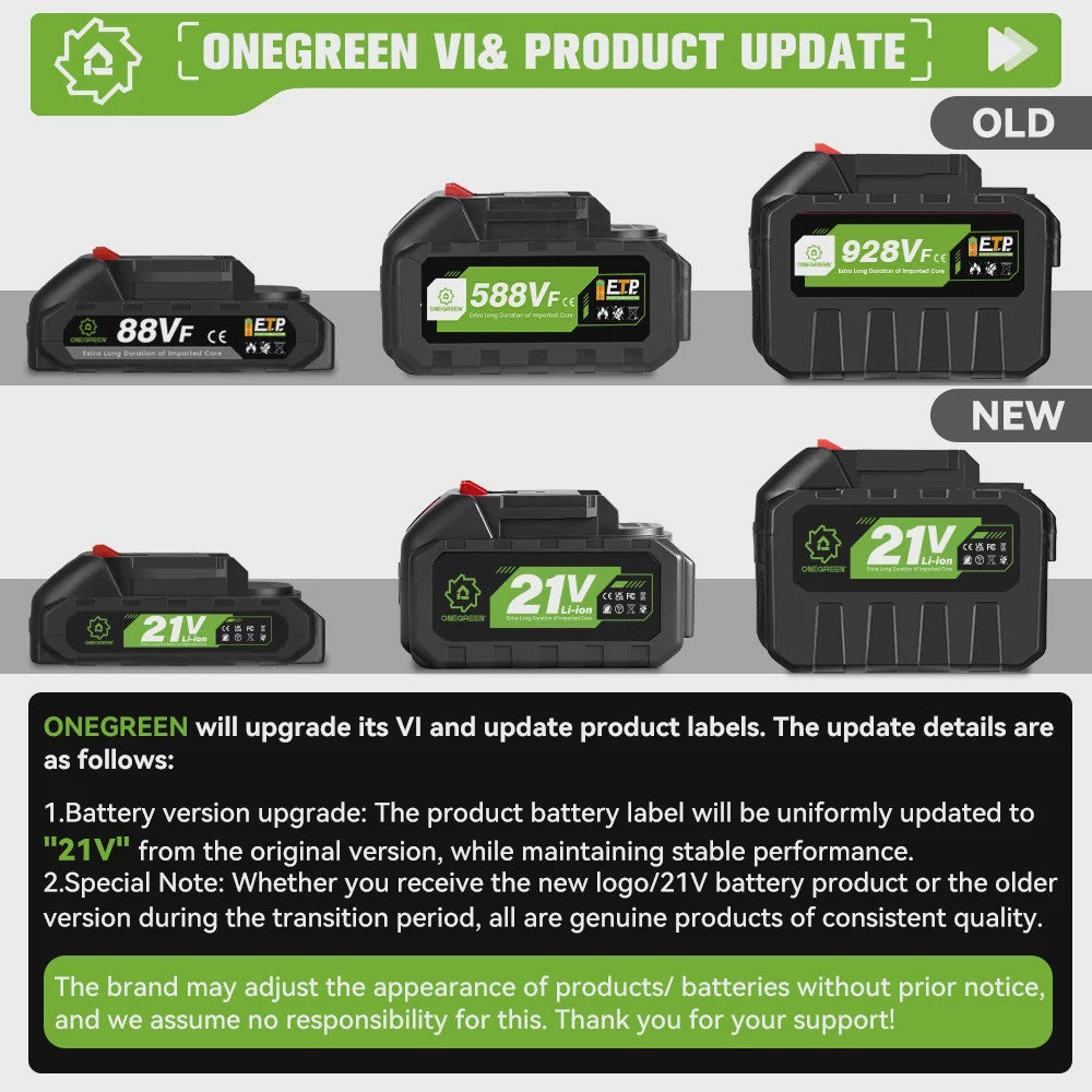 ONEGREEN 2000W Accu Heggenschaar - 510mm Snoeimes, 180° Verstelbaar, Makita 18V Compatibel