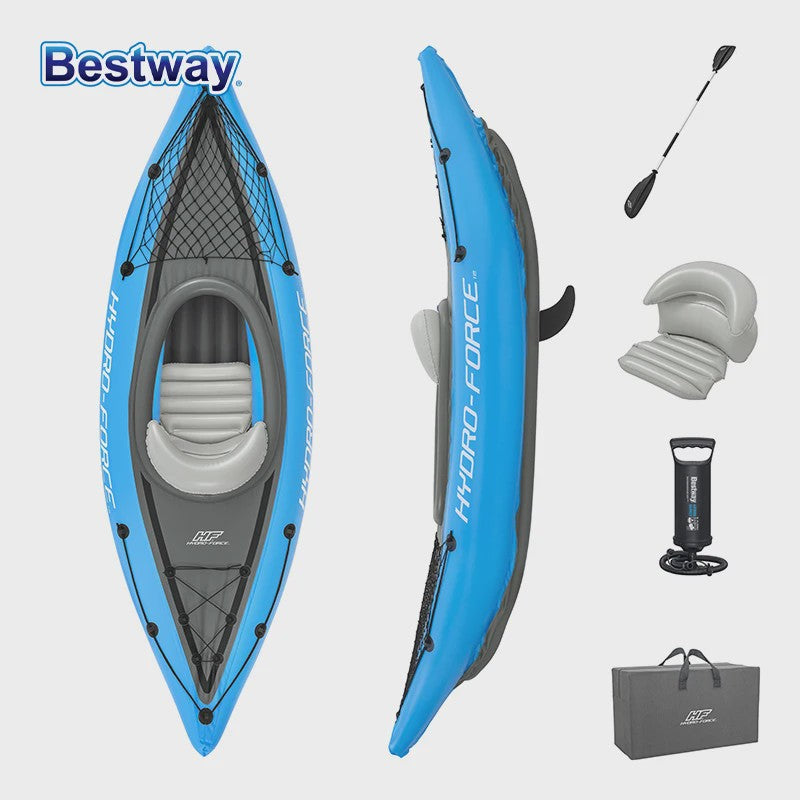 Bestway Hydro-Force Opblaasbare Vis Kajak - Duurzaam PVC, Draagbaar & Lichtgewicht