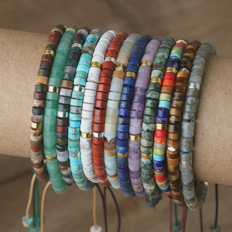 Natuurlijke Blauwe Emperor Steen Kralen Armband - Verstelbaar & Uniek