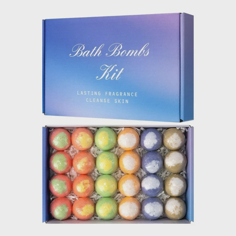 24x Luxe Biologische Bruisballen Set - Natuurlijk, Handgemaakt & Essentiële Oliën voor Ontspanning en Hydratatie