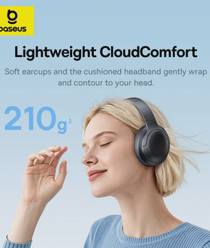 Baseus BH1 Lite Draadloze Koptelefoon - Bluetooth 6.0, 80 Uur Speeltijd, Super Bass & Heldere Oproepen