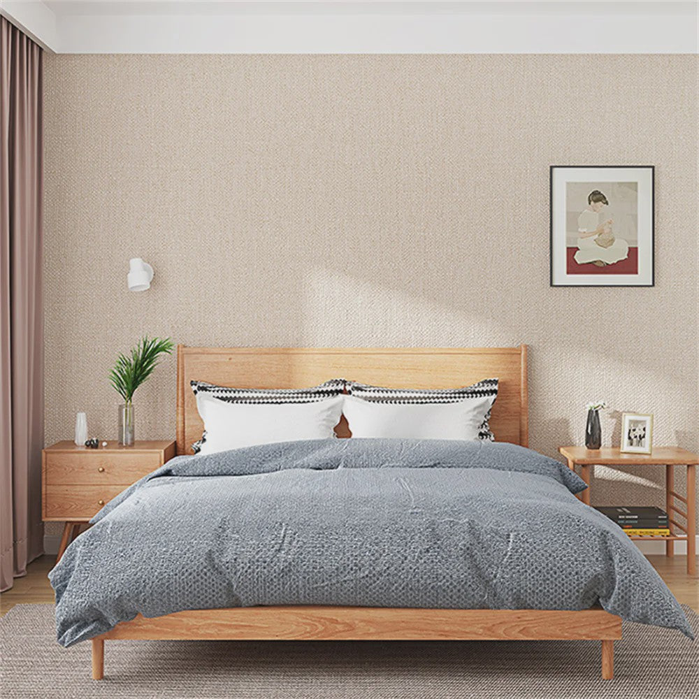 Nordic Stijl Linnen Structuur Behang - Sfeervolle Wanddecoratie voor Woonkamer, Hotel & Restaurant