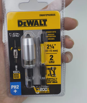 DEWALT FlexTorq PH2 Schroefbit & Magnetische Houder Set (2-delig, 1/4" x 2-1/4")
