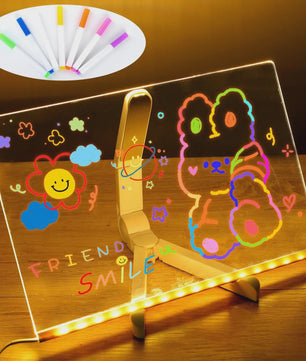 LED Teken- en Notitiebord met Nachtlampje - Kleurrijk DIY Krijtbord voor Kinderen