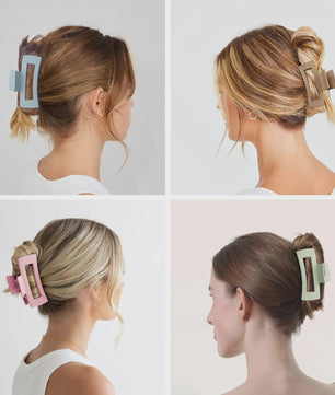 7x Matte Vierkante Haarklemmen voor Dames - Medium Maat, Sterke Grip voor Dik & Dun Haar