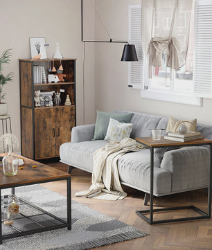 VASAGLE Bijzettafel voor Bank en Bed - Compacte Salontafel met Industrieel Design