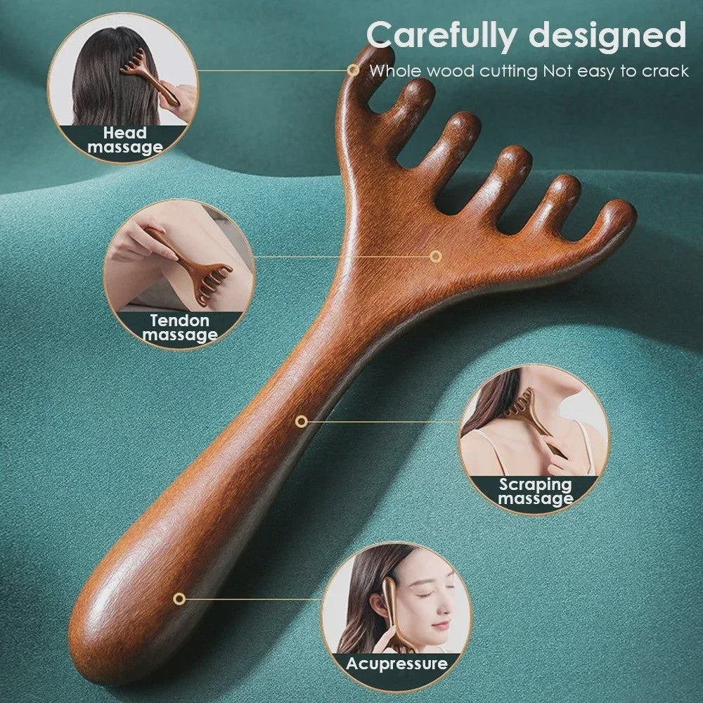 Gezichtsborstel & Houten Meridian Massage Kam: Lymfatische Drainage & Kaaklijn Sculpting