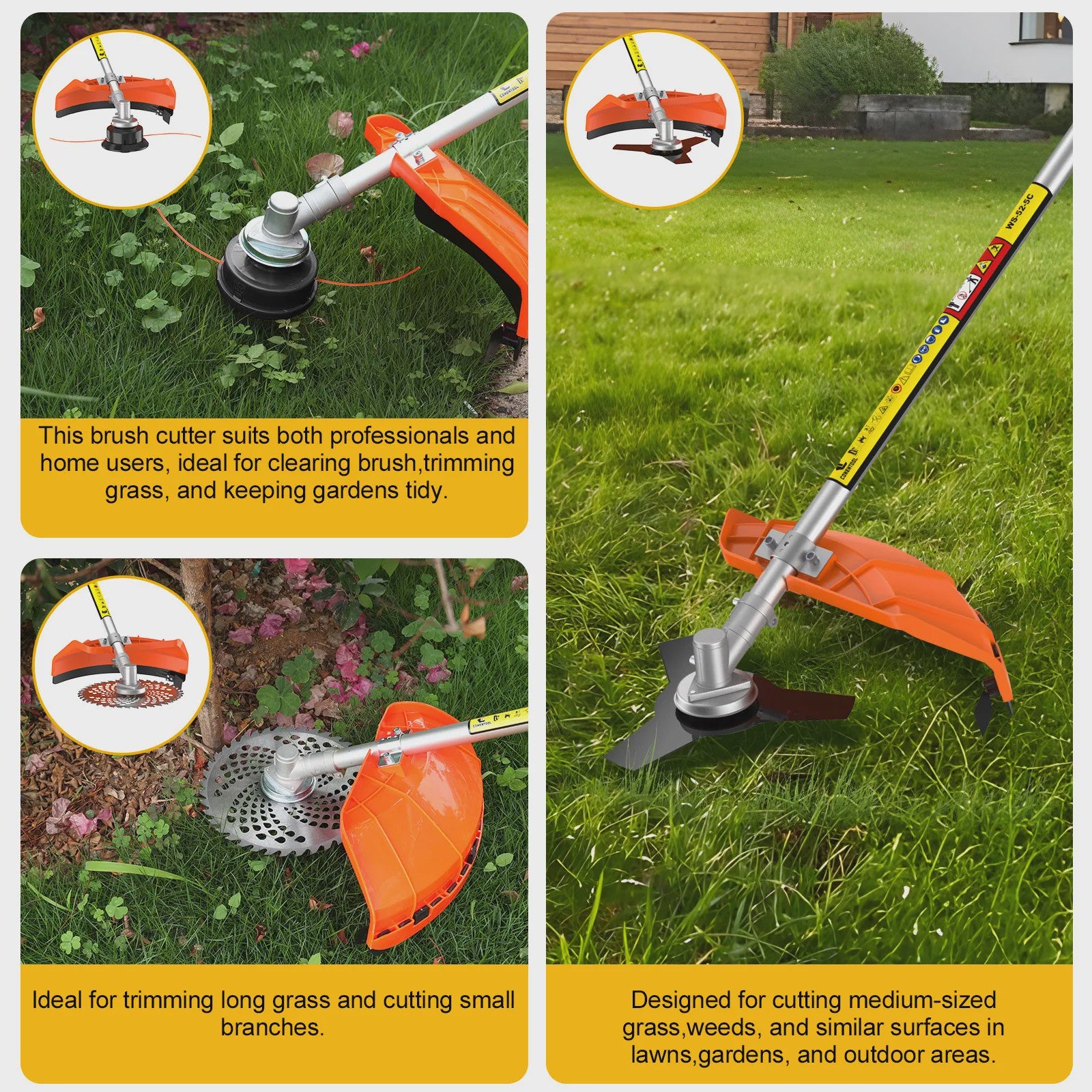 CONENTOOL 52CC 6-in-1 Benzine Tuinmachine: Grastrimmer, Heggenschaar, Kettingzaag & Meer