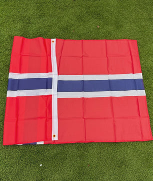 Noorse Vlag 150x90cm - Duurzaam Polyester, Dubbel Gestikt